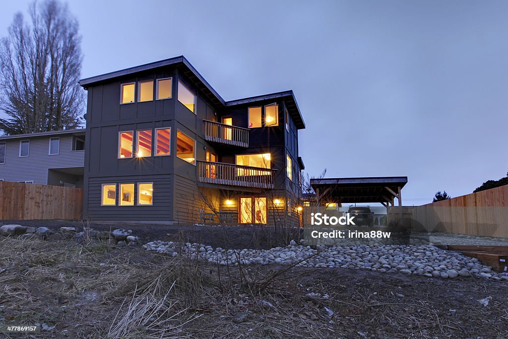 Calgary home at night